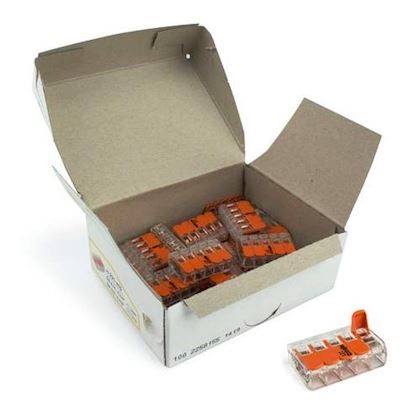 Wago 221 lasklem 5-voudig 0,2-4mm² (bestellen per 25)